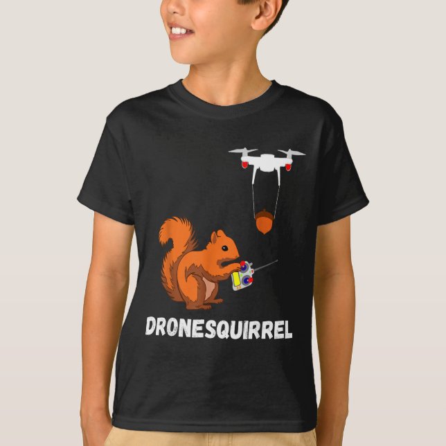 Tshirt Eichhörnchen Drohnenpilot Quadcopter-Bedien (Vorderseite)
