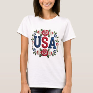 Tshirt Faux Broderie USA