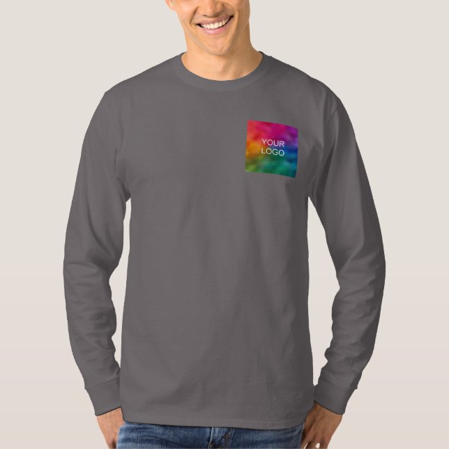 TShirt für Männer lange Schlange Hochladen des Log (Vorderseite)