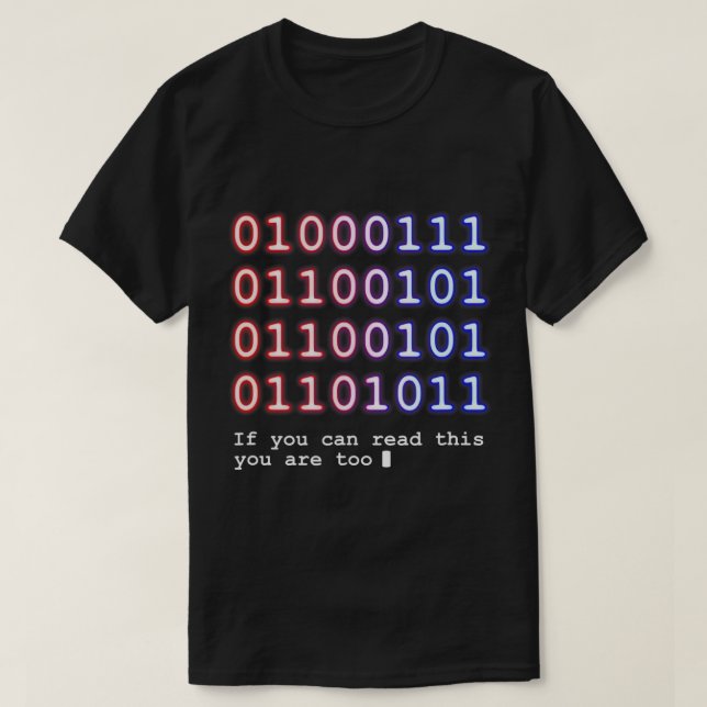 Tshirt Lover Code, Drôle Binary Code Tee, Tech Lov (Design devant)