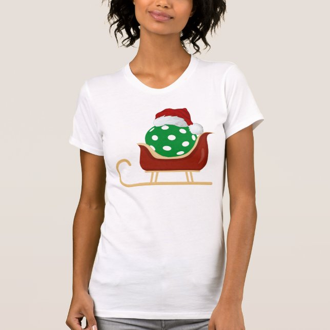 Tshirt Pickleball de Noël | Père Noël Sleigh (Devant)
