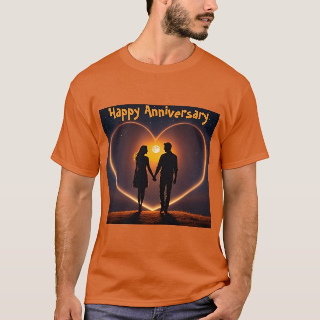Tshirt romantique Moonlit Couple Anniversaire (Devant)