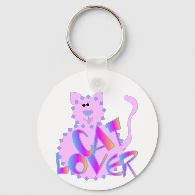 Tshirts und Geschenke für die rosa Katze Schlüsselanhänger (Vorderseite)
