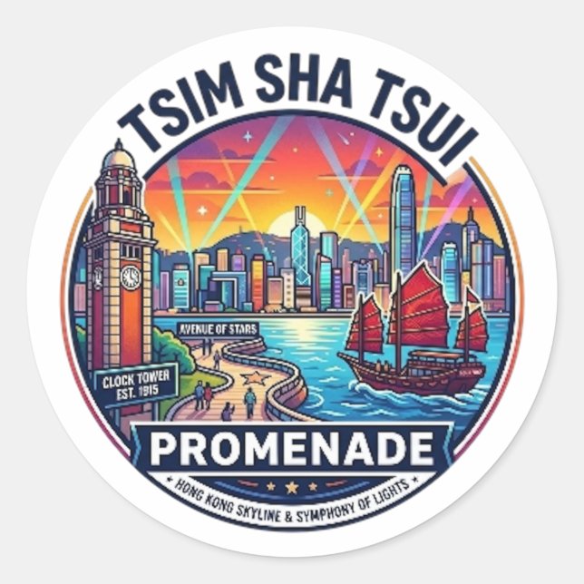 TSIM SHA TSUI PROMENADE RUNDER AUFKLEBER (Vorderseite)
