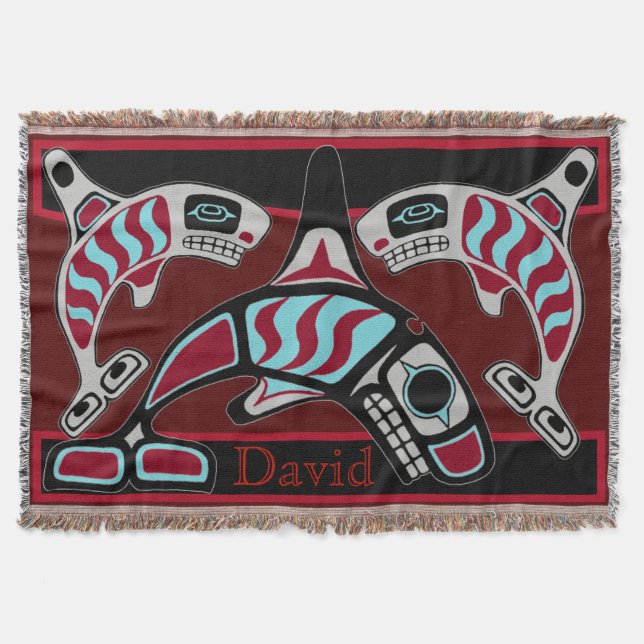 Tsimpsian Killerwal-Trio Decke (Vorderseite)