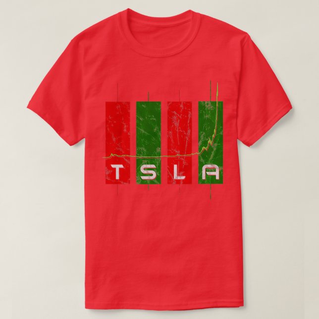 TSLA-Aktienkarte T-Shirt (Design vorne)