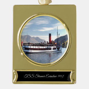 TSS Earnslaw Dampfschiff 1912 Banner-Ornament Gold