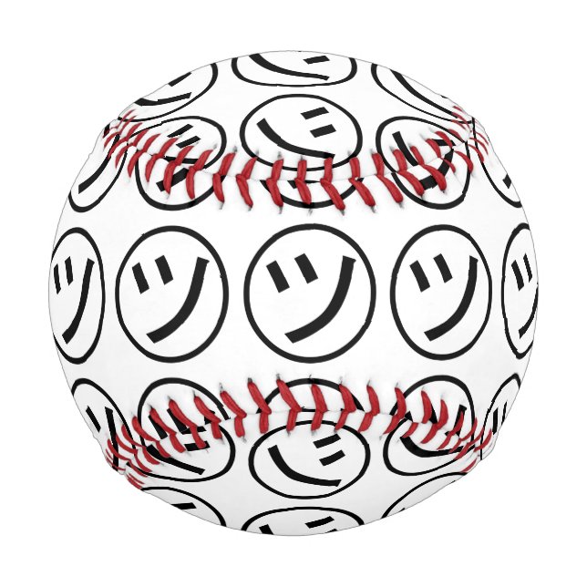 ㋡ Tsu Kana Katakana Lächeln Emoji / Emoticon Baseball (Vorderseite)