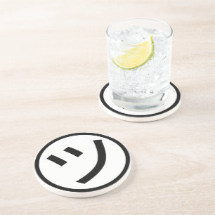 ㋡ Tsu Kana Katakana Lächeln Emoji / Emoticon Getränkeuntersetzer