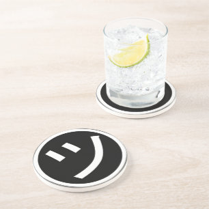 ㋡ Tsu Kana Katakana Lächeln Emoji / Emoticon Getränkeuntersetzer