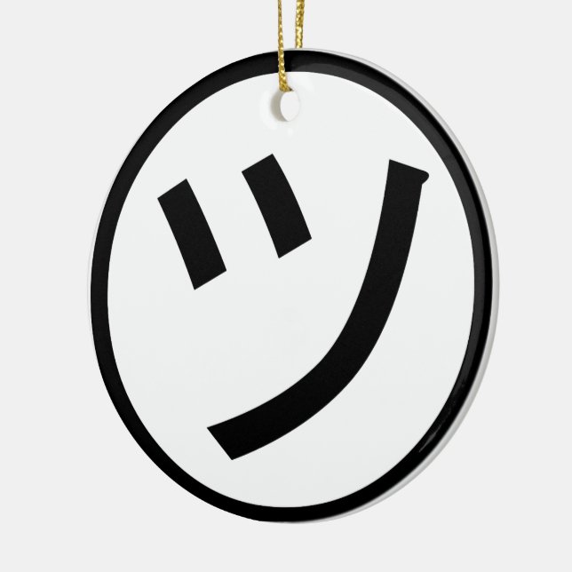 ㋡ Tsu Kana Katakana Lächeln Emoji / Emoticon Keramik Ornament (Links)