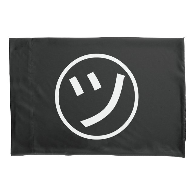 ㋡ Tsu Kana Katakana Lächeln Emoji / Emoticon Kissenbezug (Vorderseite)