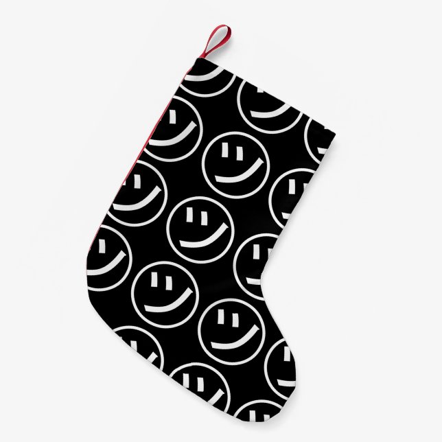 ㋡ Tsu Kana Katakana Lächeln Emoji / Emoticon Kleiner Weihnachtsstrumpf (Vorderansicht (hängend))