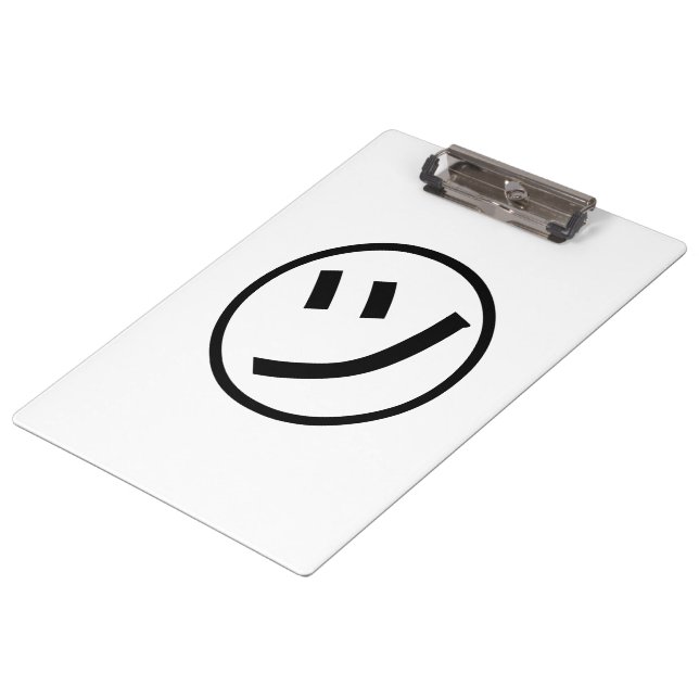㋡ Tsu Kana Katakana Lächeln Emoji / Emoticon Klemmbrett (Schrägansicht)