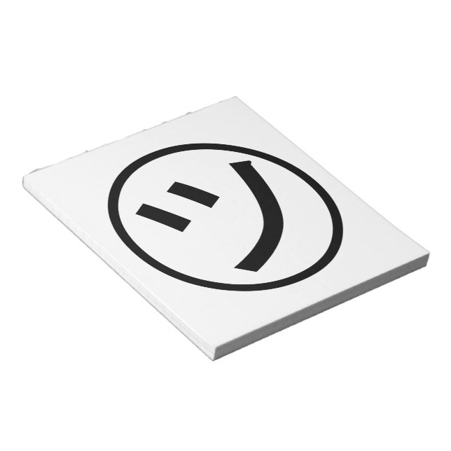 ㋡ Tsu Kana Katakana Lächeln Emoji / Emoticon Notizblock (angewinkelt)