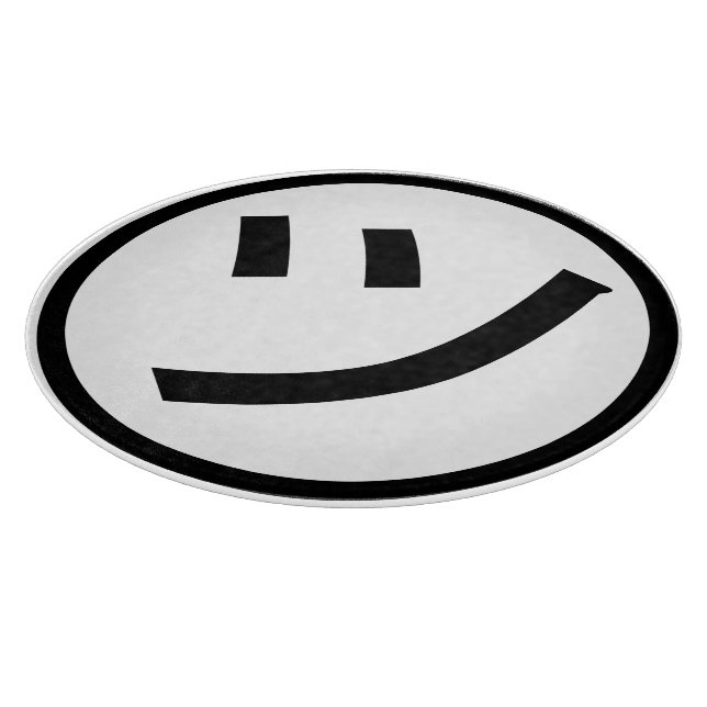 ㋡ Tsu Kana Katakana Lächeln Emoji / Emoticon Schneidebrett (Ecke)