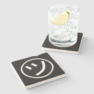 ㋡ Tsu Kana Katakana Lächeln Emoji / Emoticon Steinuntersetzer