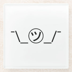 Tsu Kana Shrug Emoticon Ø\_ ㋡_/ Japanisch Kaomoji Glasuntersetzer