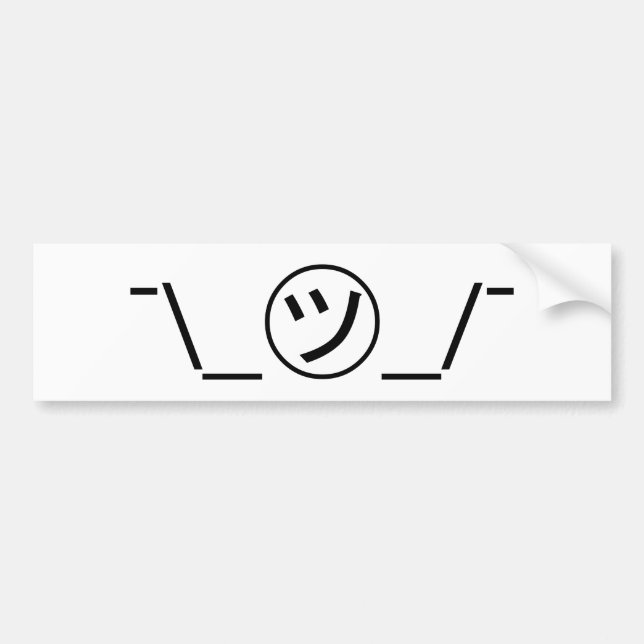 Tsu Kana ShrugEmoticon ¯ \ _㋡_/¯ Japaner Kaomoji Autoaufkleber (Vorne)