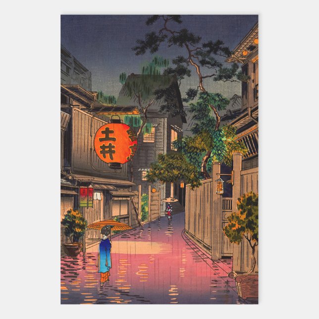 Tsuchiya Koitsu - Abend bei Ushigome Geschenkpapier Set (Von Creator hochgeladen)