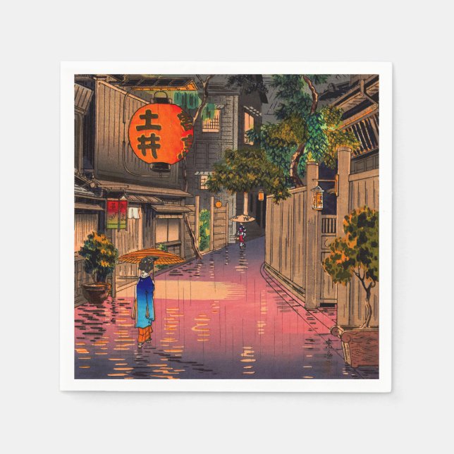 Tsuchiya Koitsu - Abend bei Ushigome Serviette (Vorderseite)