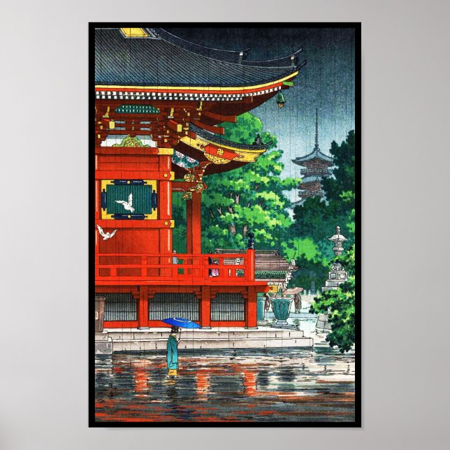 Tsuchiya Koitsu Asakusa Kannondo Temple shin hanga Poster (Vorne)