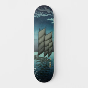 Tsuchiya Koitsu - Boote in Shinagawa, Nacht Skateboard