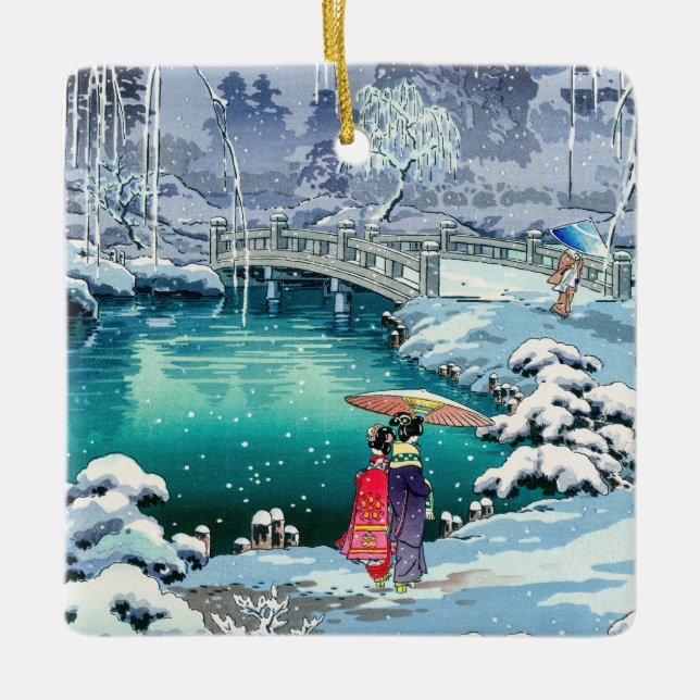 Tsuchiya Koitsu - Frühjahrsschnee bei Maruyama Keramikornament (Vorderseite)