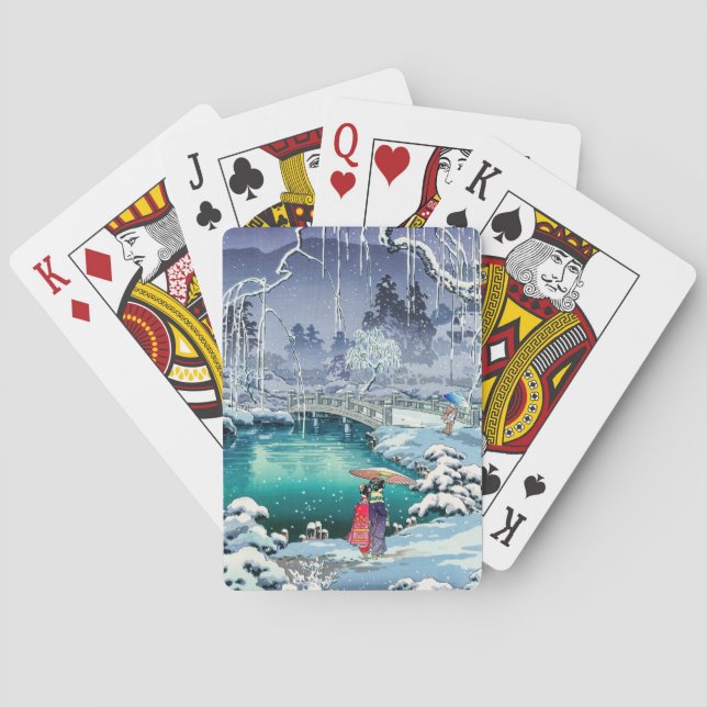 Tsuchiya Koitsu - Frühjahrsschnee bei Maruyama Spielkarten (Rückseite)
