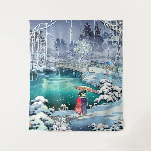 Tsuchiya Koitsu - Frühjahrsschnee bei Maruyama Wandteppich (Vorderseite)