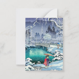 Tsuchiya Koitsu - Frühlings-Schnee bei Maruyama Mitteilungskarte