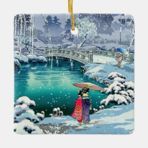 Tsuchiya Koitsu - Frühlings-Schnee in Maruyama Keramikornament