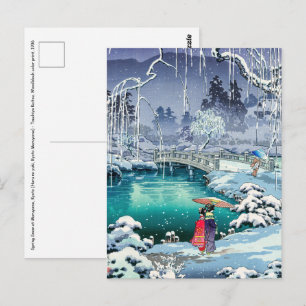 Tsuchiya Koitsu - Frühlings-Schnee in Maruyama Postkarte