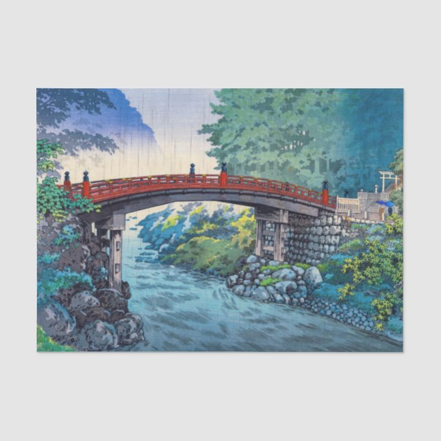 Tsuchiya Koitsu - Heilige Brücke bei Nikko Seidenpapier (Vorderseite)