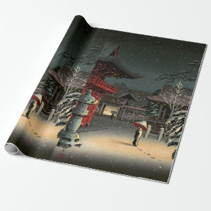 Tsuchiya Koitsu - Schnee am Nezu-Schrein Geschenkpapier