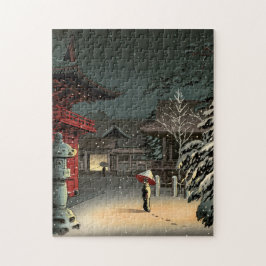 Tsuchiya Koitsu - Schnee bei Nezu Shrine