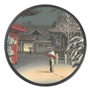 Tsuchiya Koitsu - Schnee bei Nezu Shrine Eishockey Puck