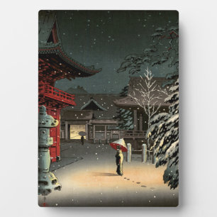 Tsuchiya Koitsu - Schnee bei Nezu Shrine Fotoplatte