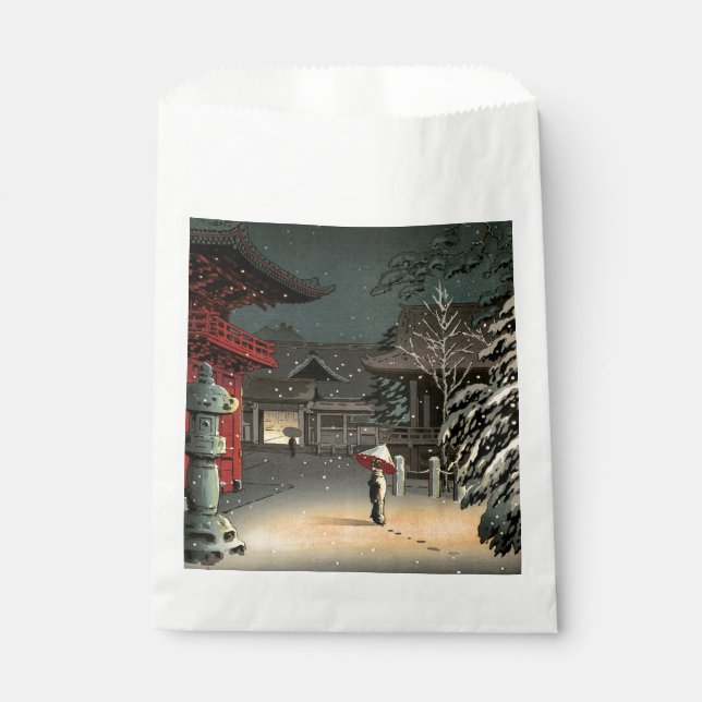 Tsuchiya Koitsu - Schnee bei Nezu Shrine Geschenktütchen (Vorderseite)