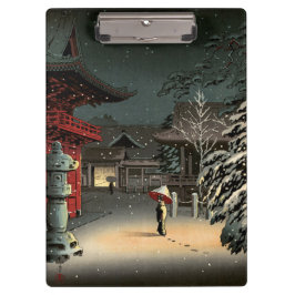 Tsuchiya Koitsu - Schnee bei Nezu Shrine Klemmbrett