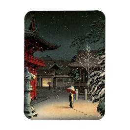 Tsuchiya Koitsu - Schnee bei Nezu Shrine Magnet