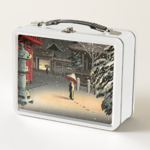 Tsuchiya Koitsu - Schnee bei Nezu Shrine Metall Brotdose