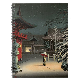 Tsuchiya Koitsu - Schnee bei Nezu Shrine Notizblock