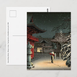Tsuchiya Koitsu - Schnee bei Nezu Shrine Postkarte