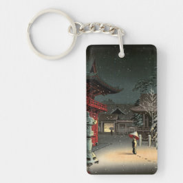 Tsuchiya Koitsu - Schnee bei Nezu Shrine Schlüsselanhänger