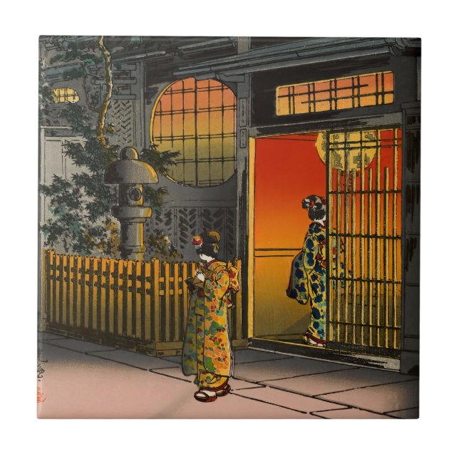 Tsuchiya Koitsu - Side Street Araki in Yotsuya Fliese (Vorderseite)