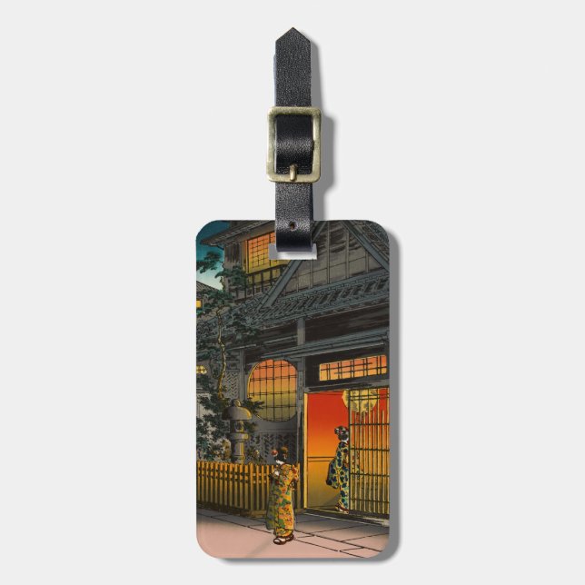 Tsuchiya Koitsu — Side Street Araki in Yotsuya Gepäckanhänger (Vorderseite vertikal)
