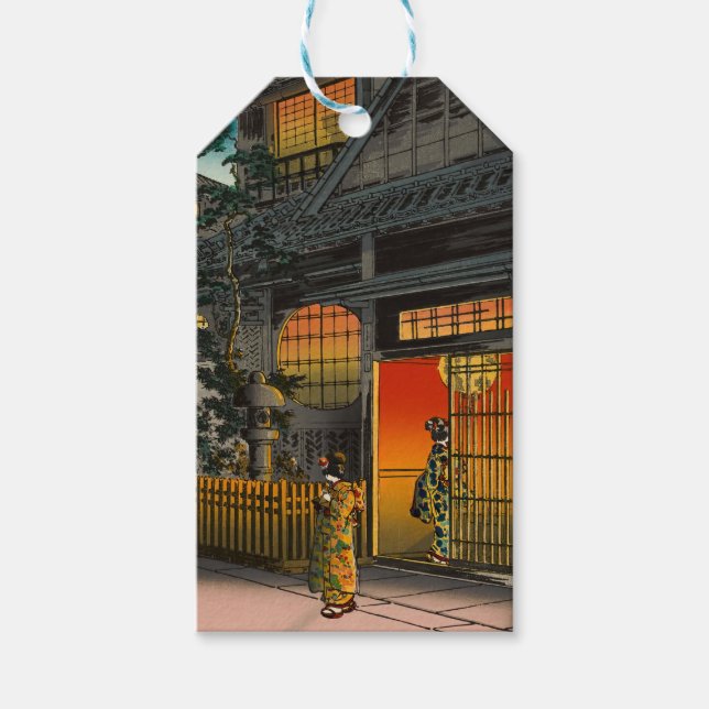 Tsuchiya Koitsu - Side Street Araki in Yotsuya Geschenkanhänger (Vorderseite)