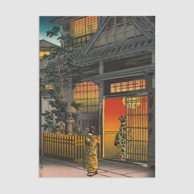 Tsuchiya Koitsu - Side Street Araki in Yotsuya Seidenpapier (Von Creator hochgeladen)