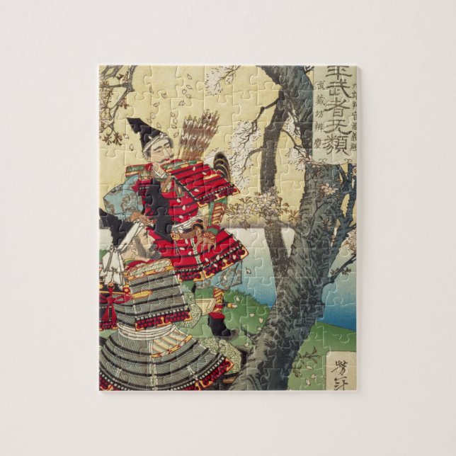 Tsukioka Yoshitoshi - Yoshitsune und Benkei (Vertikal)